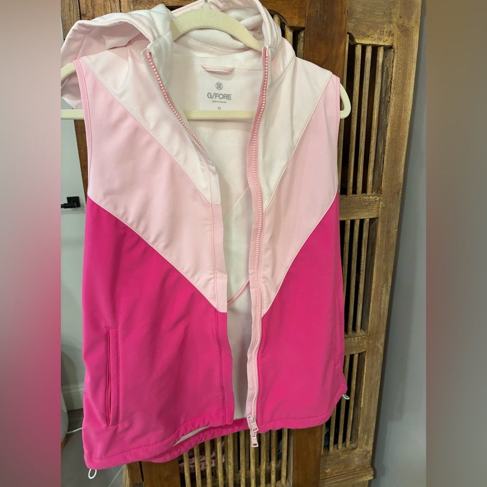 G/FORE Pink and White Colorblock Vest